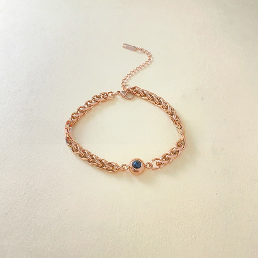 Projection new titanium steel couple bracelet