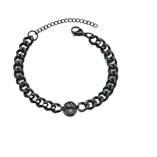 Projection new titanium steel couple bracelet
