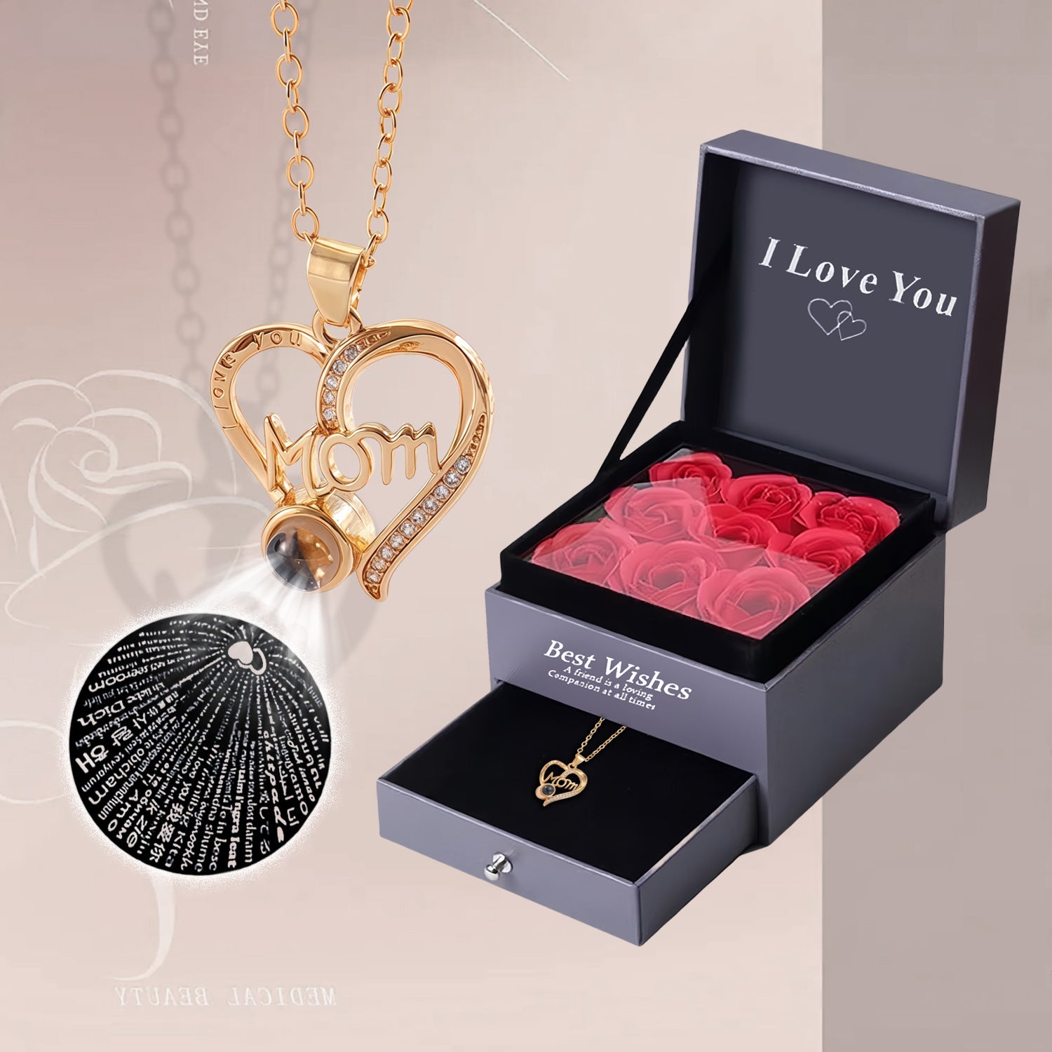Projection Pendant Heart Clavicle Necklace