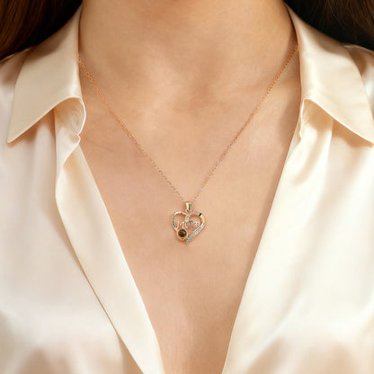 Projection Pendant Heart Clavicle Necklace