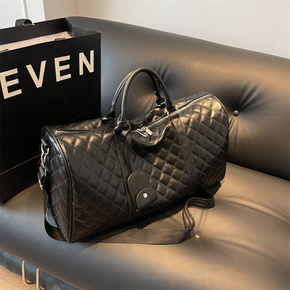 PU checkered travel bag
