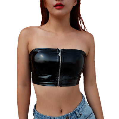 PU imitation leather tight-fitting push-up bra