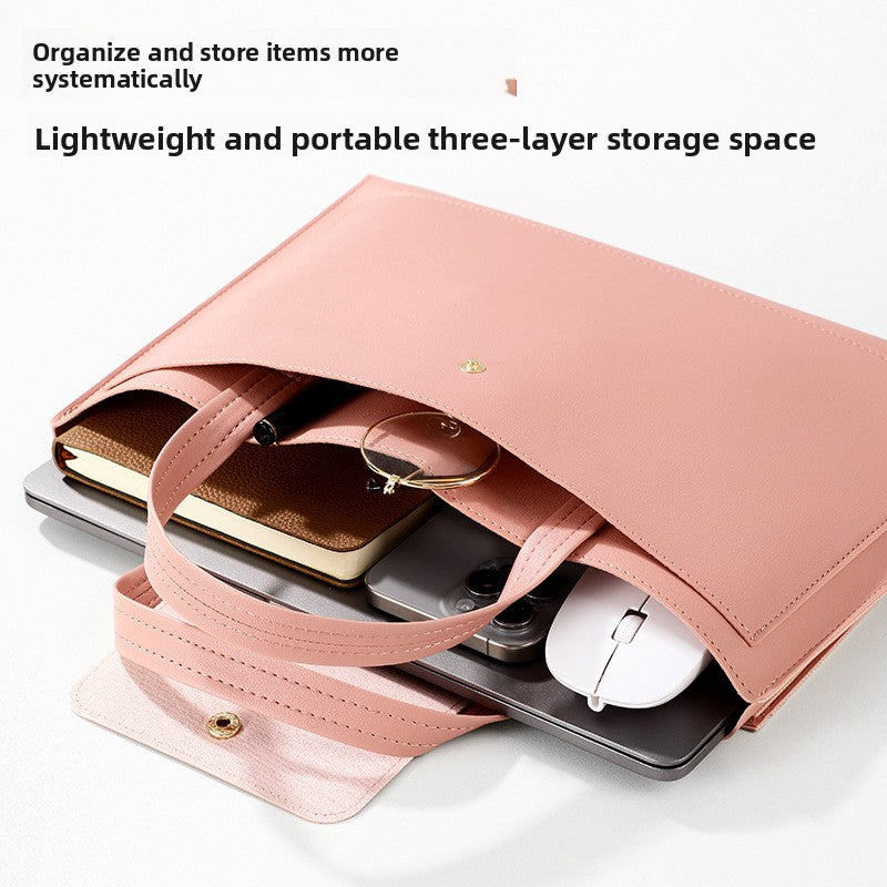 PU Leather A4 Laptop Document Bag
