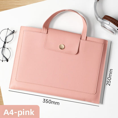 PU Leather A4 Laptop Document Bag