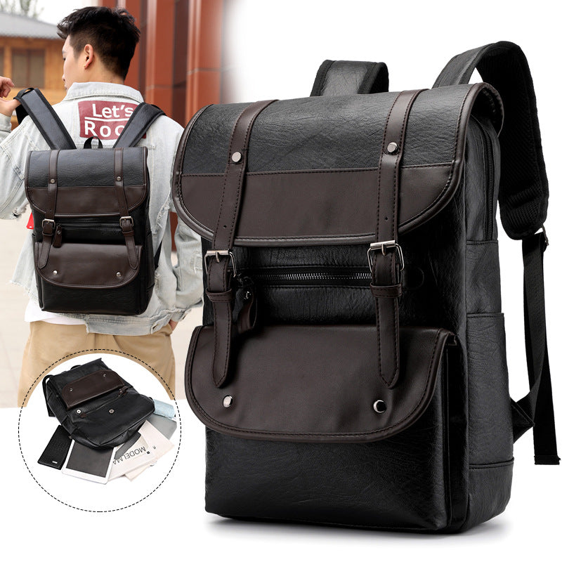PU leather backpack