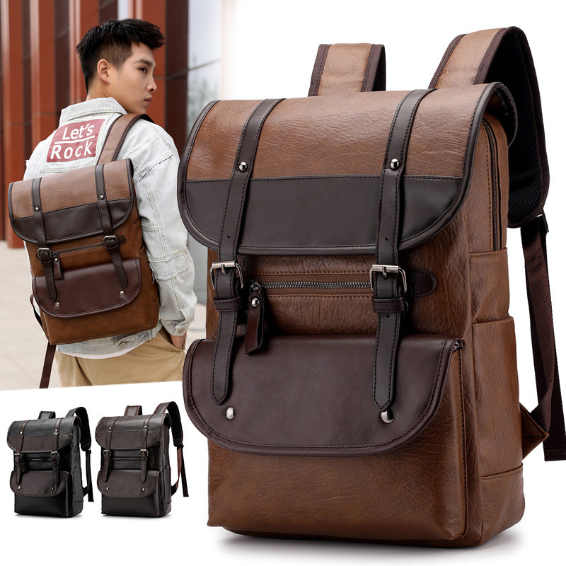 PU leather backpack