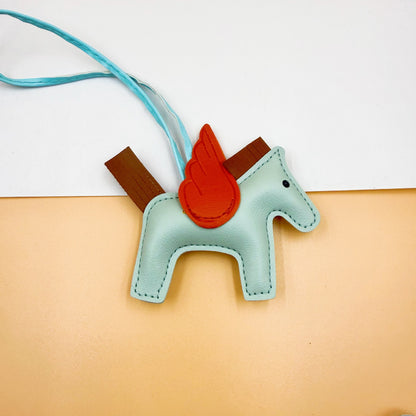 Pu Leather Bag Angel Little Pegasus Keychain Pendant Pendant
