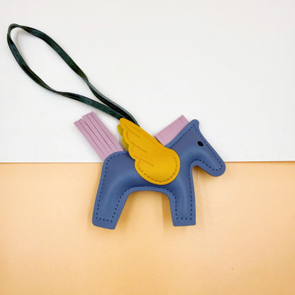 Pu Leather Bag Angel Little Pegasus Keychain Pendant Pendant