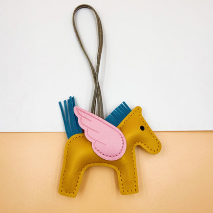 Pu Leather Bag Angel Little Pegasus Keychain Pendant Pendant