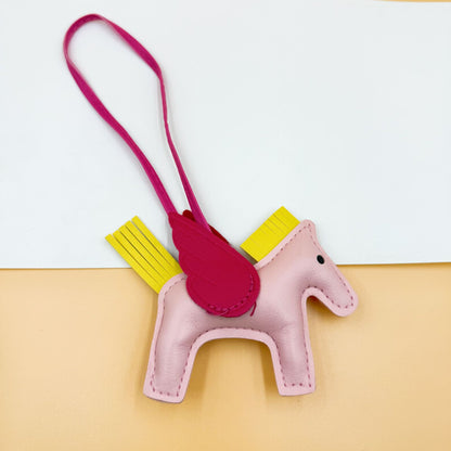 Pu Leather Bag Angel Little Pegasus Keychain Pendant Pendant