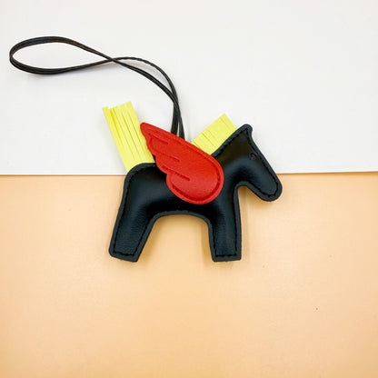 Pu Leather Bag Angel Little Pegasus Keychain Pendant Pendant