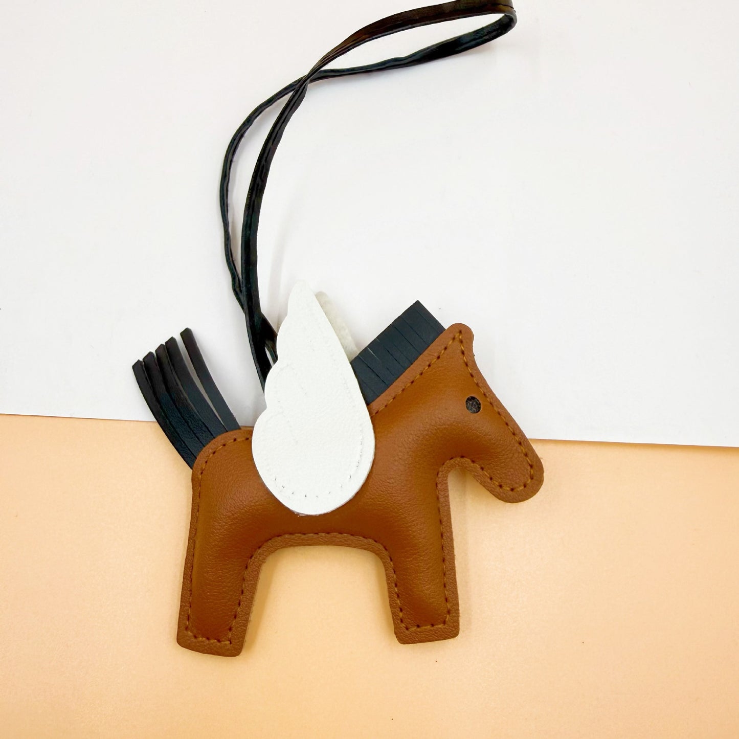 Pu Leather Bag Angel Little Pegasus Keychain Pendant Pendant