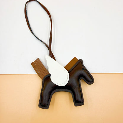 Pu Leather Bag Angel Little Pegasus Keychain Pendant Pendant