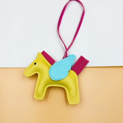 Pu Leather Bag Angel Little Pegasus Keychain Pendant Pendant