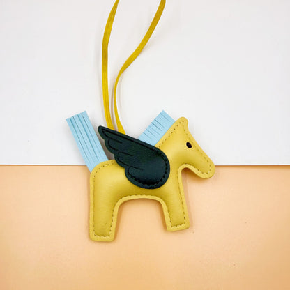 Pu Leather Bag Angel Little Pegasus Keychain Pendant Pendant