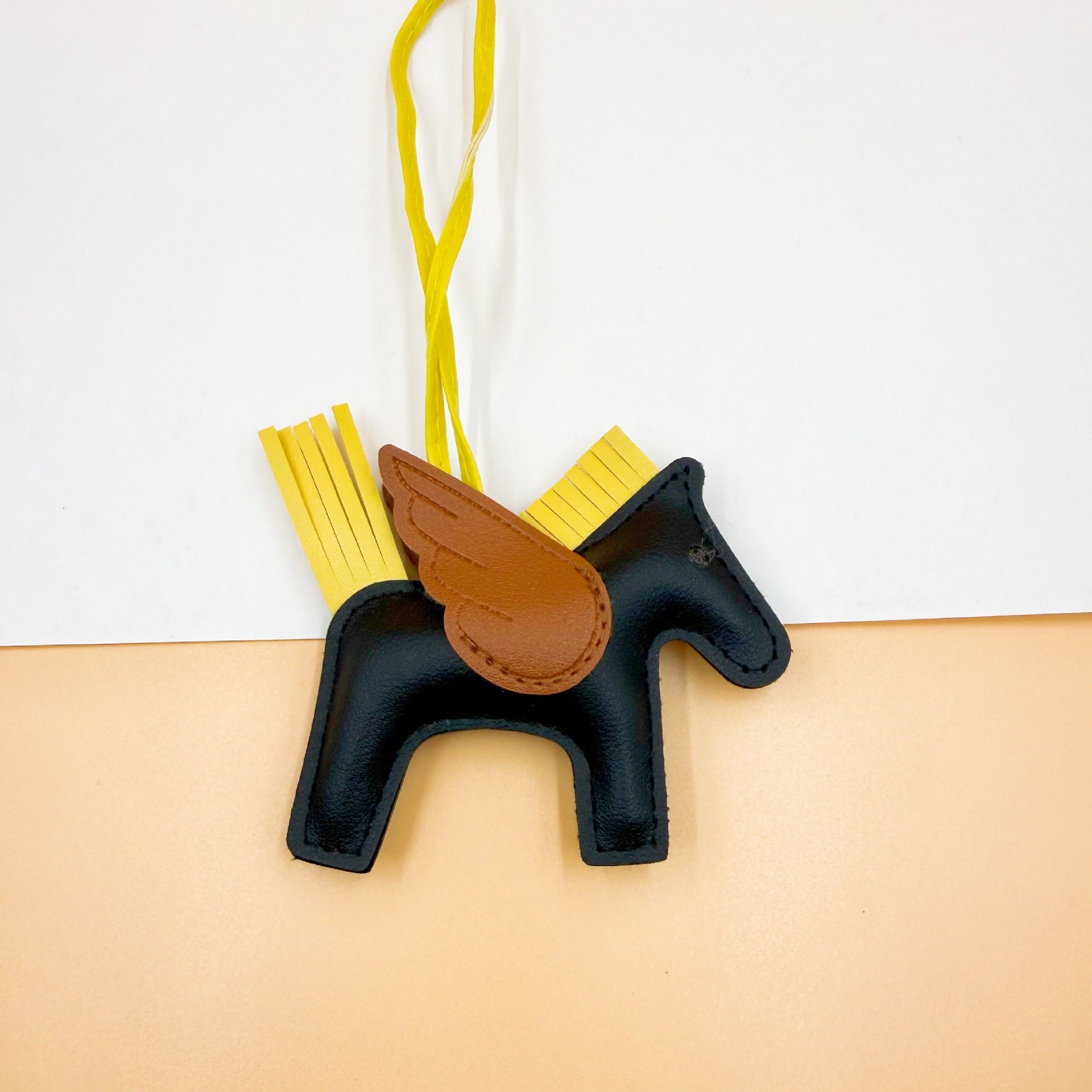 Pu Leather Bag Angel Little Pegasus Keychain Pendant Pendant