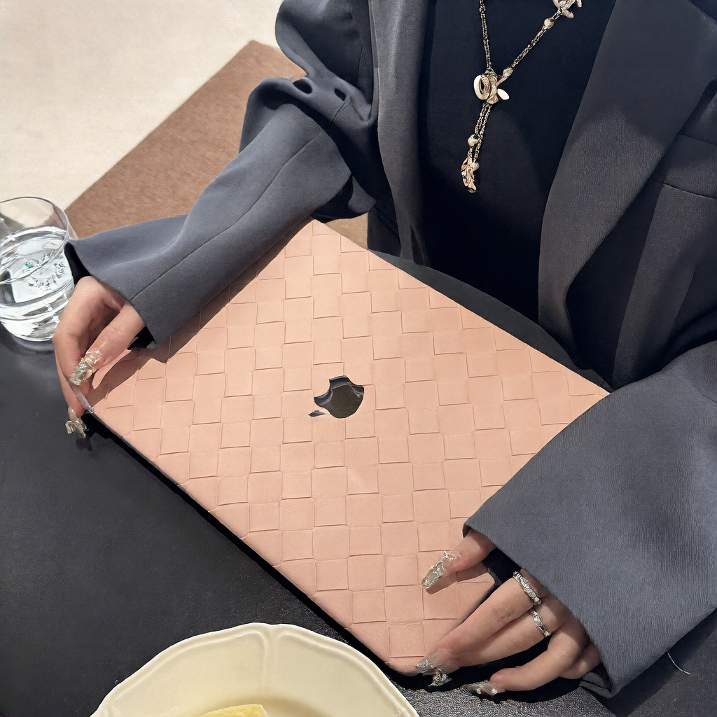 PU Leather Diamond Pattern Laptop Case