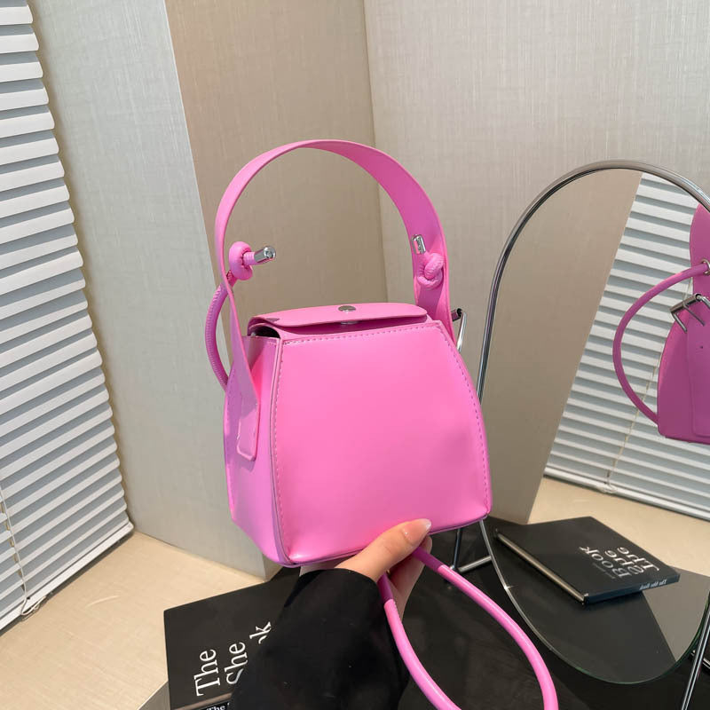 pu leather hand-held small square box bag