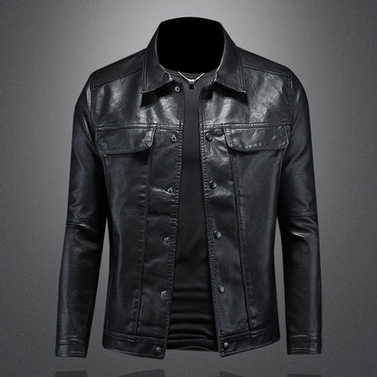 PU Leather Jacket Slim Fit