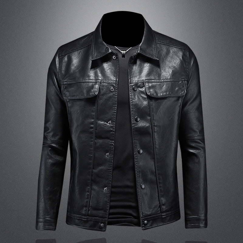 PU Leather Jacket Slim Fit