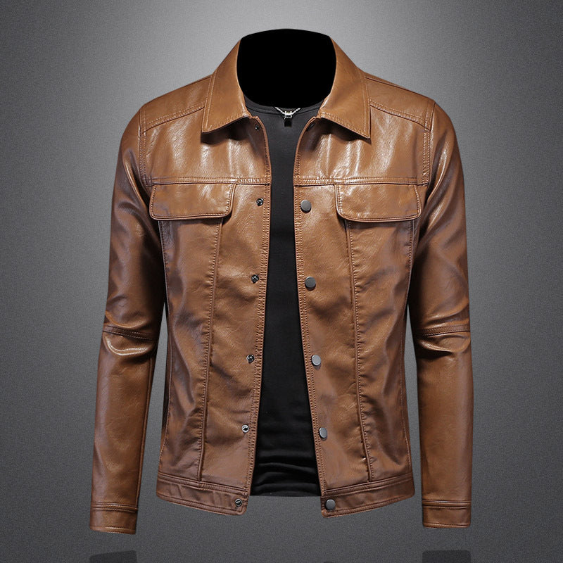 PU Leather Jacket Slim Fit