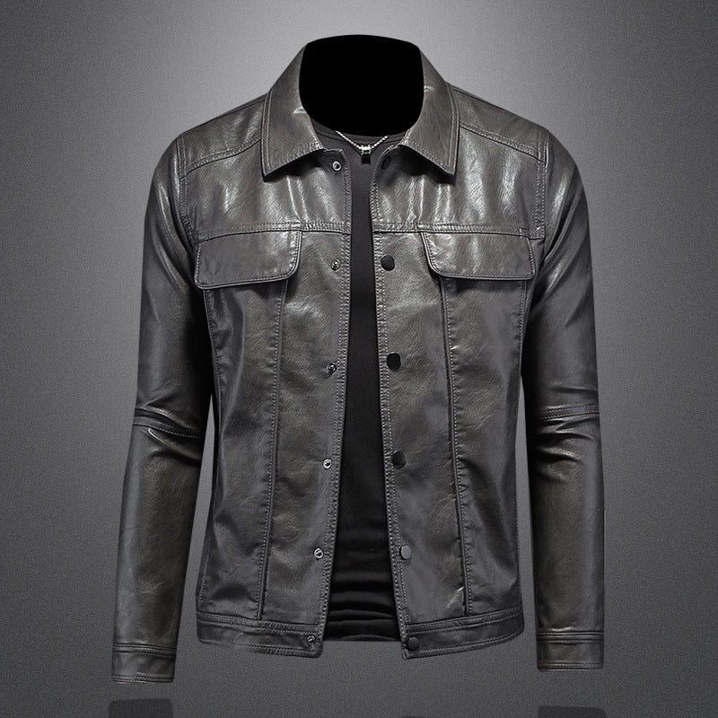 PU Leather Jacket Slim Fit
