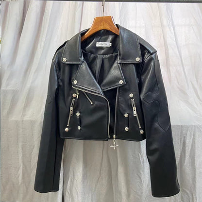PU leather jacket