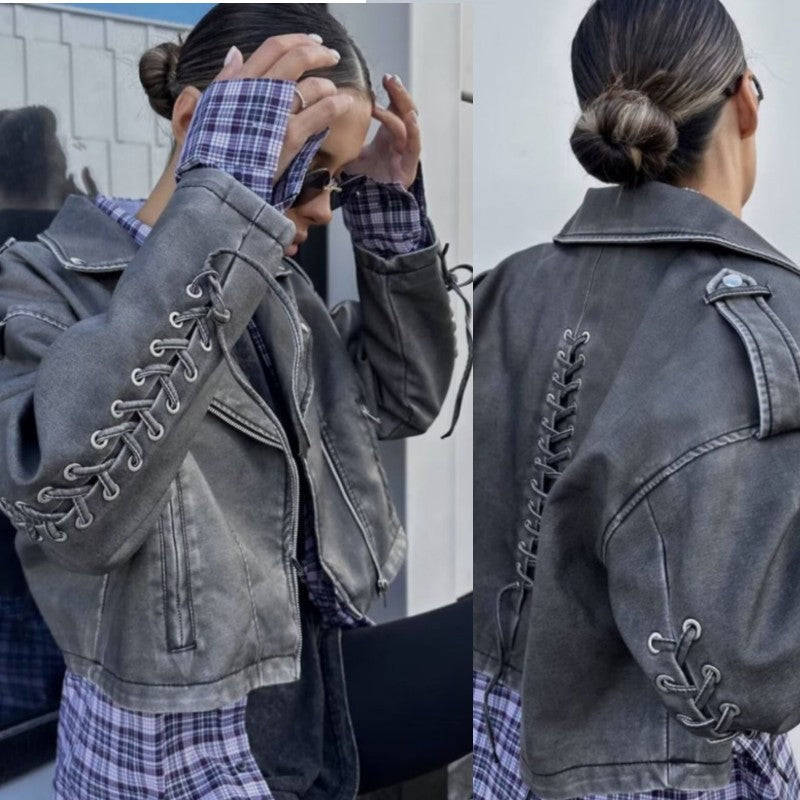 PU leather jacket