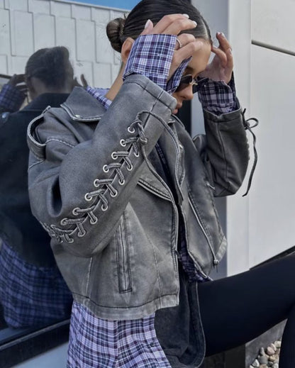 PU leather jacket