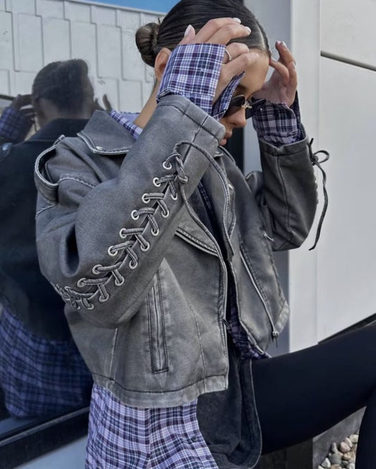 PU leather jacket