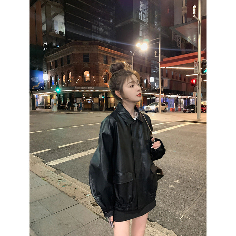 PU leather jacket