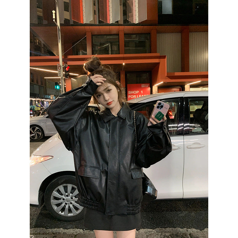 PU leather jacket