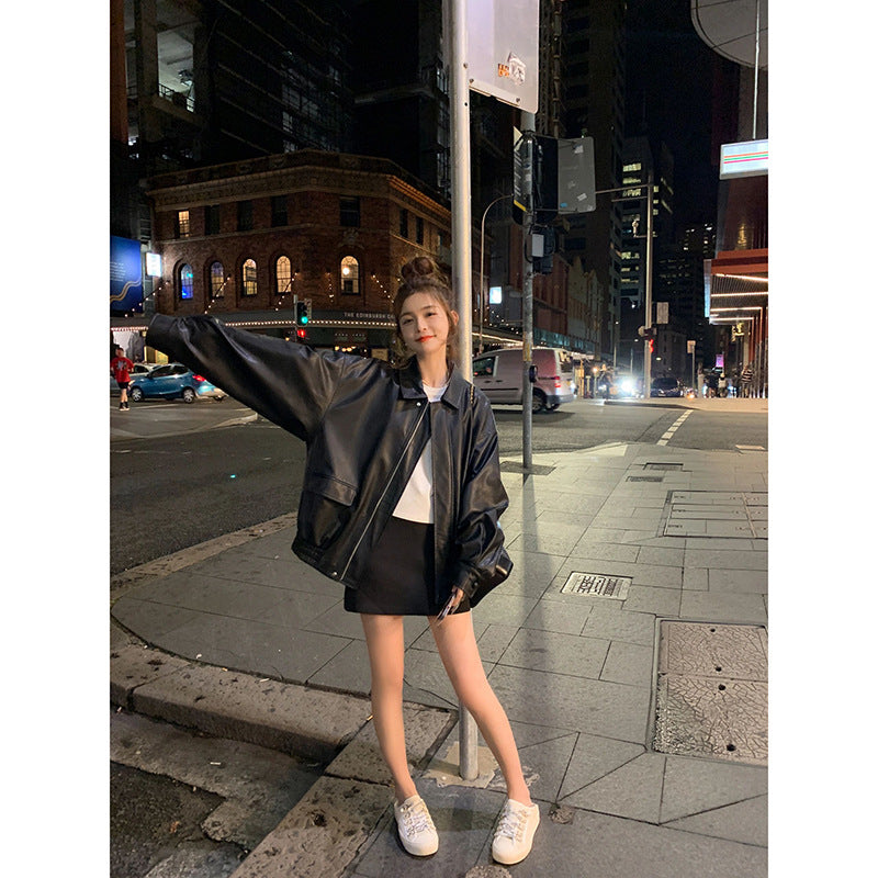 PU leather jacket