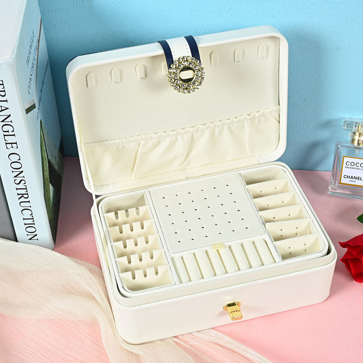 PU Leather Jewelry Organizer Box
