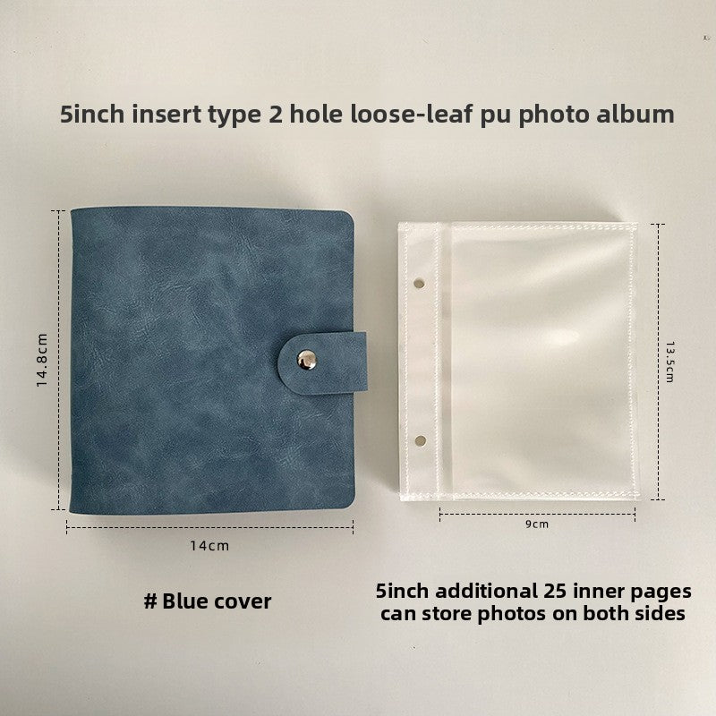 PU Leather Loose-Leaf Photo Album with Inner Pockets