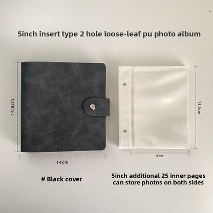 PU Leather Loose-Leaf Photo Album with Inner Pockets