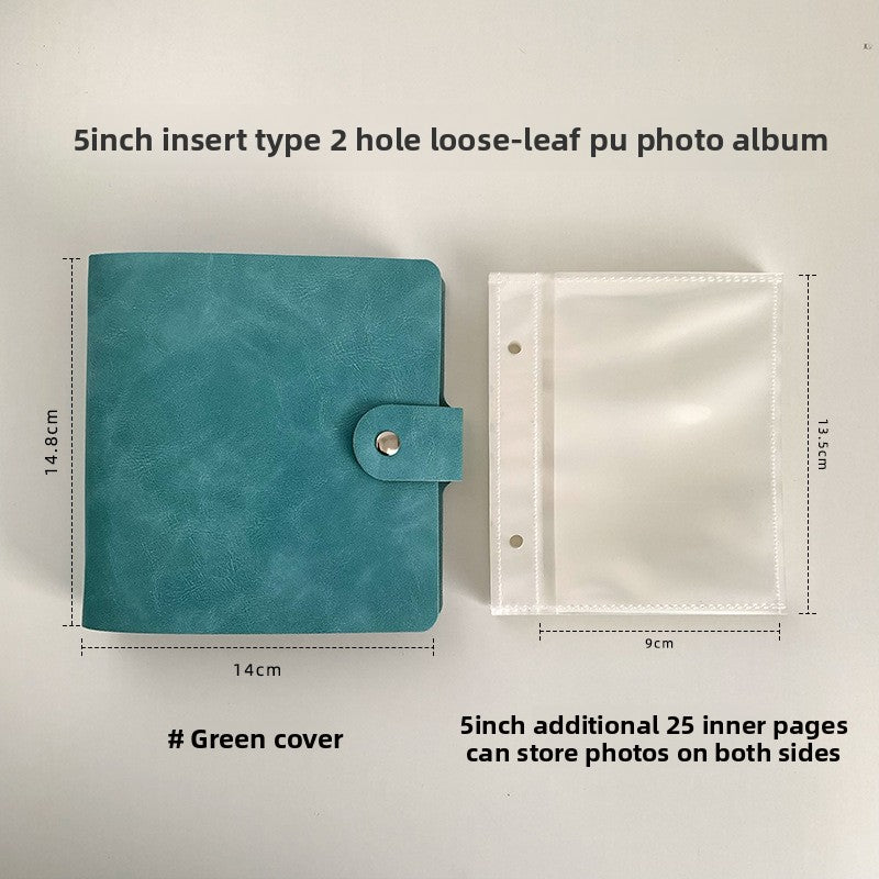 PU Leather Loose-Leaf Photo Album with Inner Pockets
