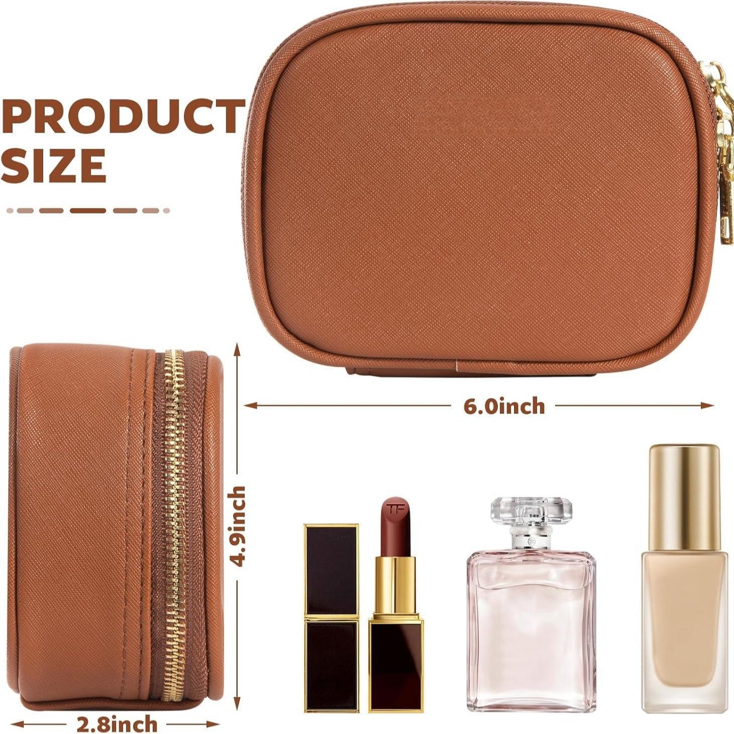 PU Leather Makeup Case with Mirror and Light