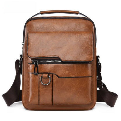 PU Leather Multi-Layer Crossbody Bag for Men