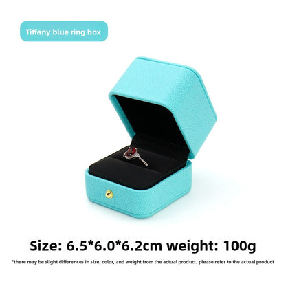 PU leather rounded corner jewelry box