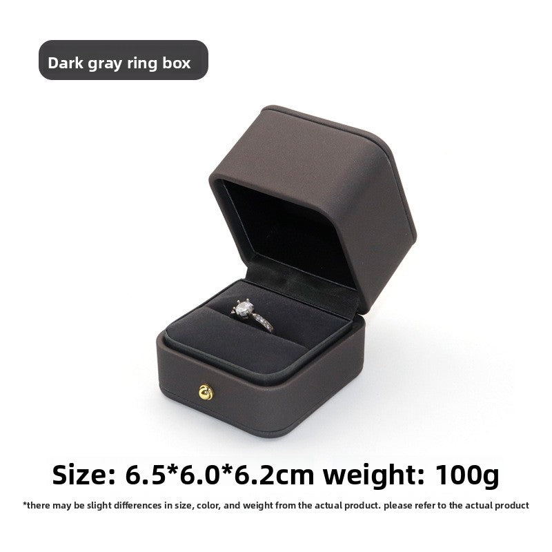PU leather rounded corner jewelry box