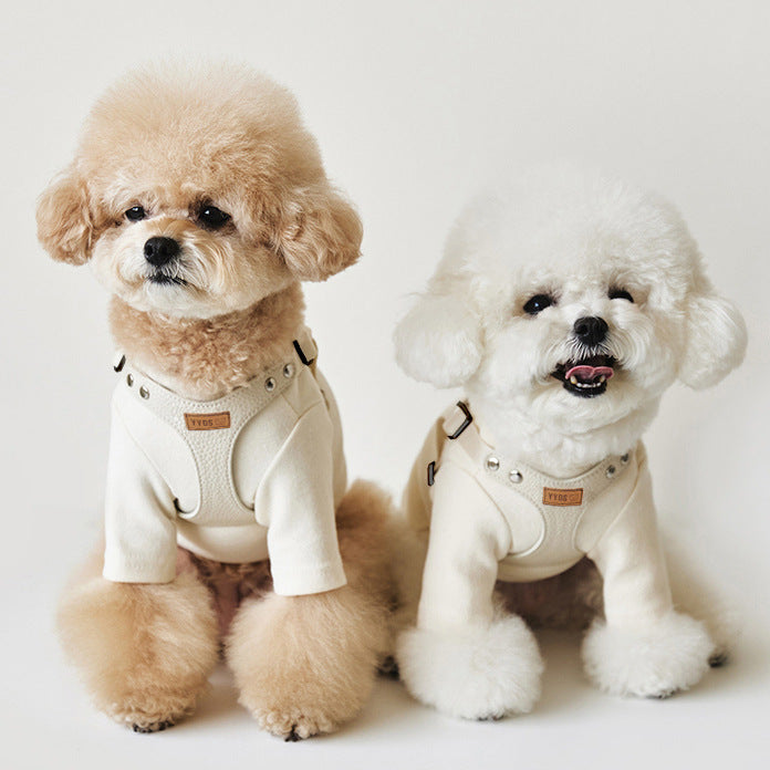 PU Leather Small Dog Harness with Traction Rope
