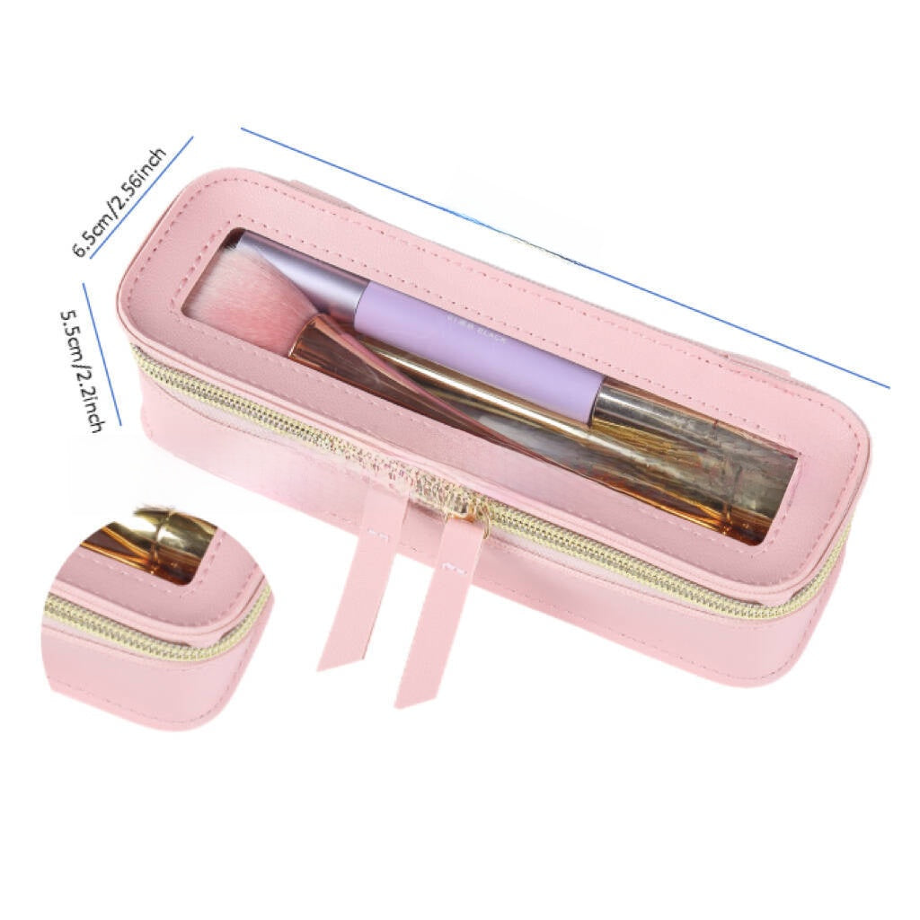 PU Leather Transparent Cosmetic Organizer Bag