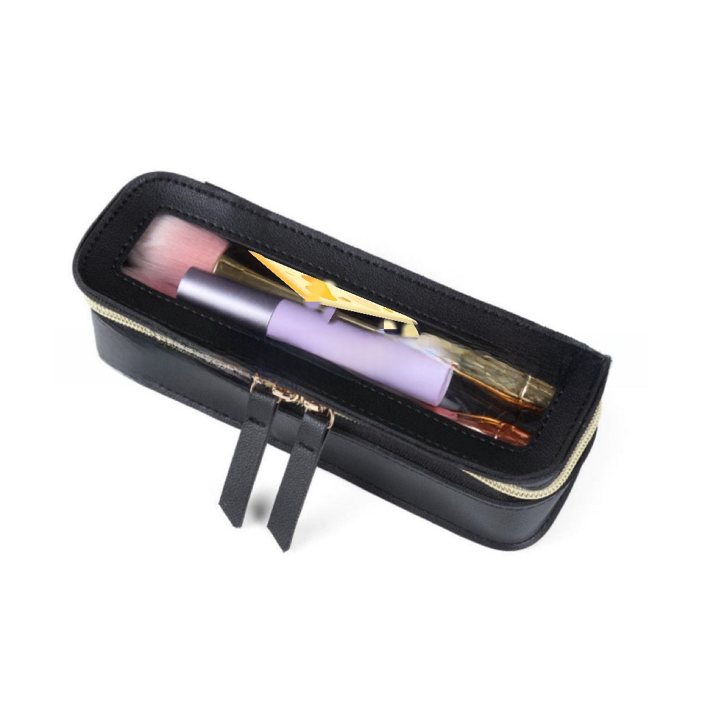 PU Leather Transparent Cosmetic Organizer Bag