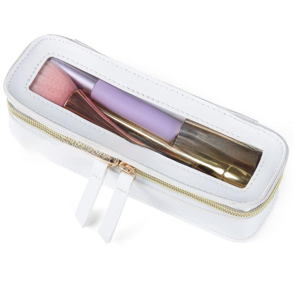 PU Leather Transparent Cosmetic Organizer Bag