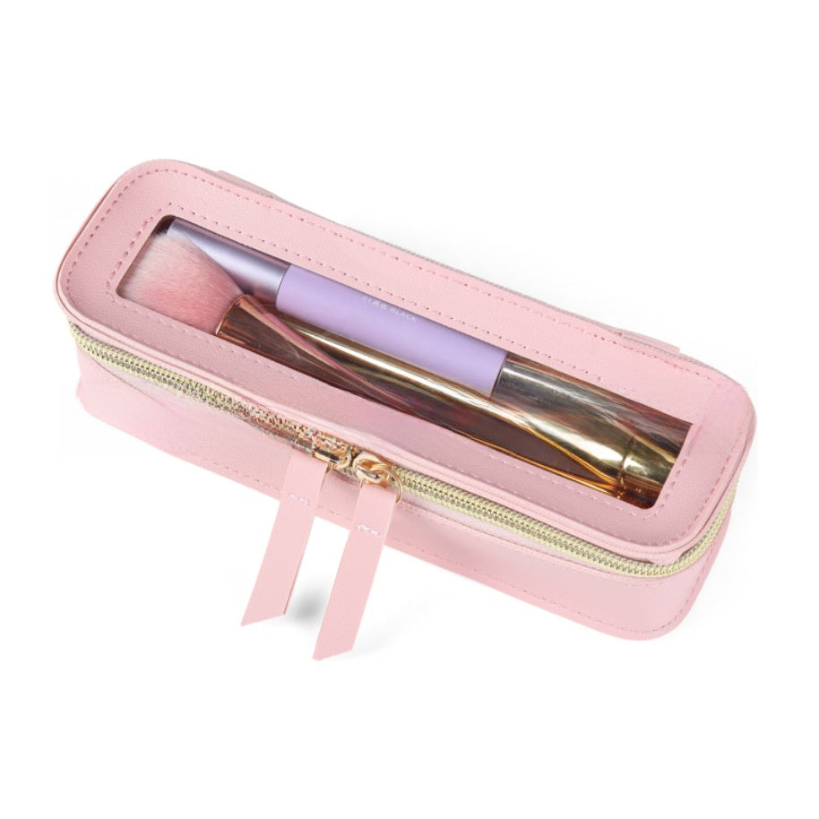 PU Leather Transparent Cosmetic Organizer Bag
