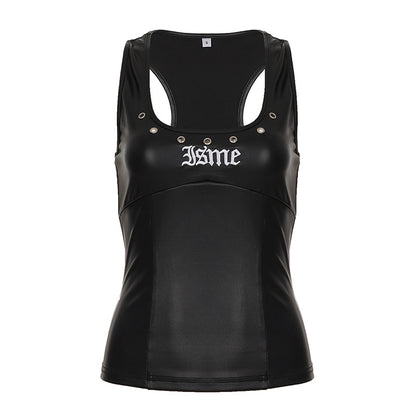 PU leather vest