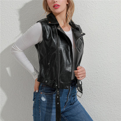 PU leather vest