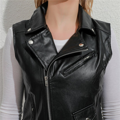 PU leather vest
