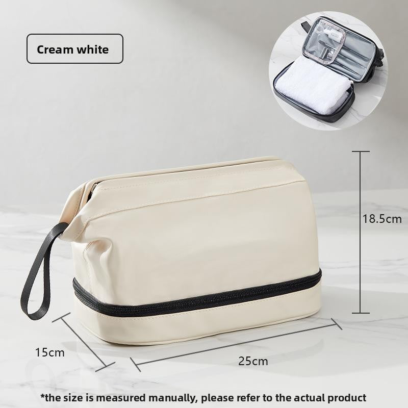 pu leather waterproof double-layer men's toiletry bag